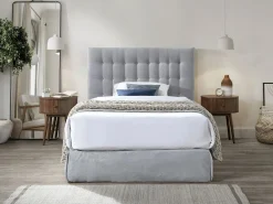 Vente-unique Cabecero Y Puente De Cama|Cabecero tapizado 180 cm en tela - FRANCESCO