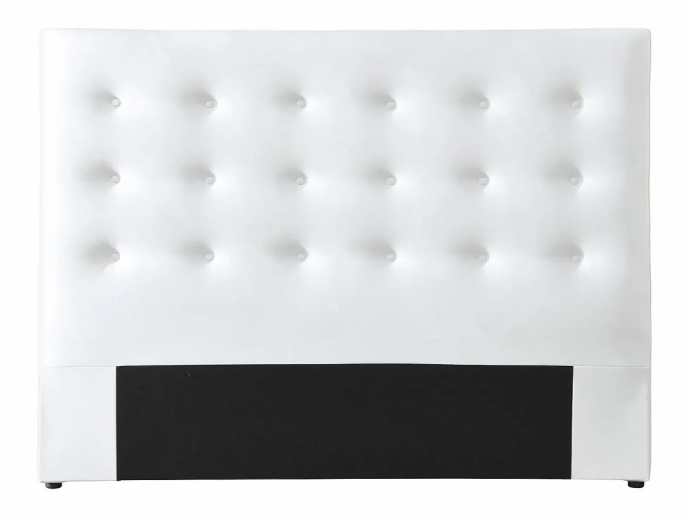 Vente-unique Cabecero Y Puente De Cama|Cabecero tapizado 140 cm en ecopiel blanca - FRANCESCO