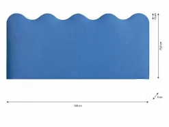 Cabecero tapizado forma ondulada azul prussia 160x73,5cm^ Discount