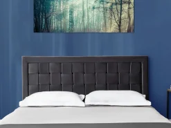 Vente-unique Cabecero tejido 160 cm Terciopelo oscuro. JENNA Gris New