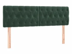 vidaxl Cabeceros 2 unidades de terciopelo oscuro 72x7x78/88 cm Verde Clearance