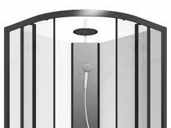 Shower & Design Cabina De Ducha|Cabina de ducha - Altura ajustable - L90 x l90 x H200/220 cm - Negro y blanco - ROVATA