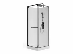 Cabina de ducha - Altura ajustable - Blanco y negro - L80 x l80 x Alt. 213/232 cm - BADONI^Shower & Design Outlet