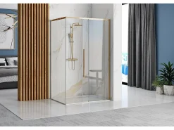 Rea Cabina De Ducha + Plato De Ducha Solar Gold 80X100 Dorado