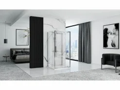 Rea Cabina De Ducha De Pared Rapid Swing 90X80 Chrome Gris