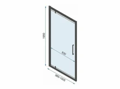 Rea Cabina De Ducha De Pared Rapid Swing 90X80 Chrome Gris