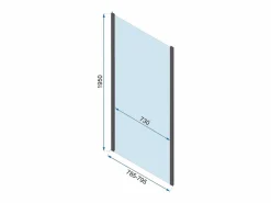 Rea Cabina De Ducha De Pared Rapid Swing 90X80 Chrome Gris