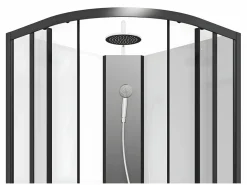 Shower & Design Cabina De Ducha|Cabina de ducha en cuarto de círculo, altura ajustable, Ancho 80 x 80 x Alt. 213/232 cm, ROVATA