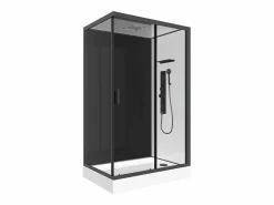 Shower & Design Cabina De Ducha|Cabina de ducha hidromasaje, instalación reversible, Ancho 110 x 80 x Alt. 215 cm, FOMIRA