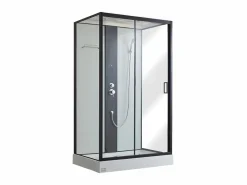 Cabina de ducha hidromasaje, lluvia tropical y ducha de mano PRIMEA - 120 x 80 x 215 cm^Shower & Design Outlet