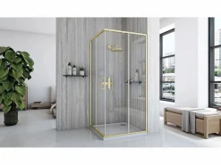 Rea Mampara De Ducha|Cabina De Ducha City 80X80 Brush Gold
