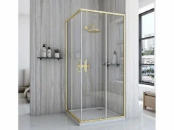 Rea Cabina De Ducha City 90X90 Brush Gold Dorado Hot