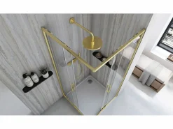Rea Cabina De Ducha City 90X90 Brush Gold Dorado Hot