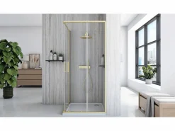 Rea Cabina De Ducha City 90X90 Brush Gold Dorado Hot