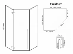 Cabina De Ducha Diamond 90 x 90 Brush Copper^Rea Sale