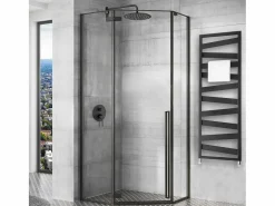 Rea Cabina De Ducha Diamond 80X80 Black + Plato De Ducha Savoy White Negro Sale