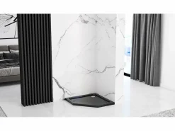 Rea Cabina De Ducha Diamond 80X80 Black + Plato De Ducha Savoy White Negro Sale