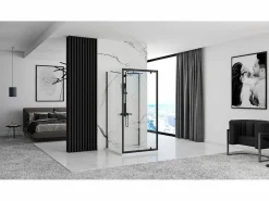 Rea Cabina De Ducha Rapid Swing 100x100 Black Negro