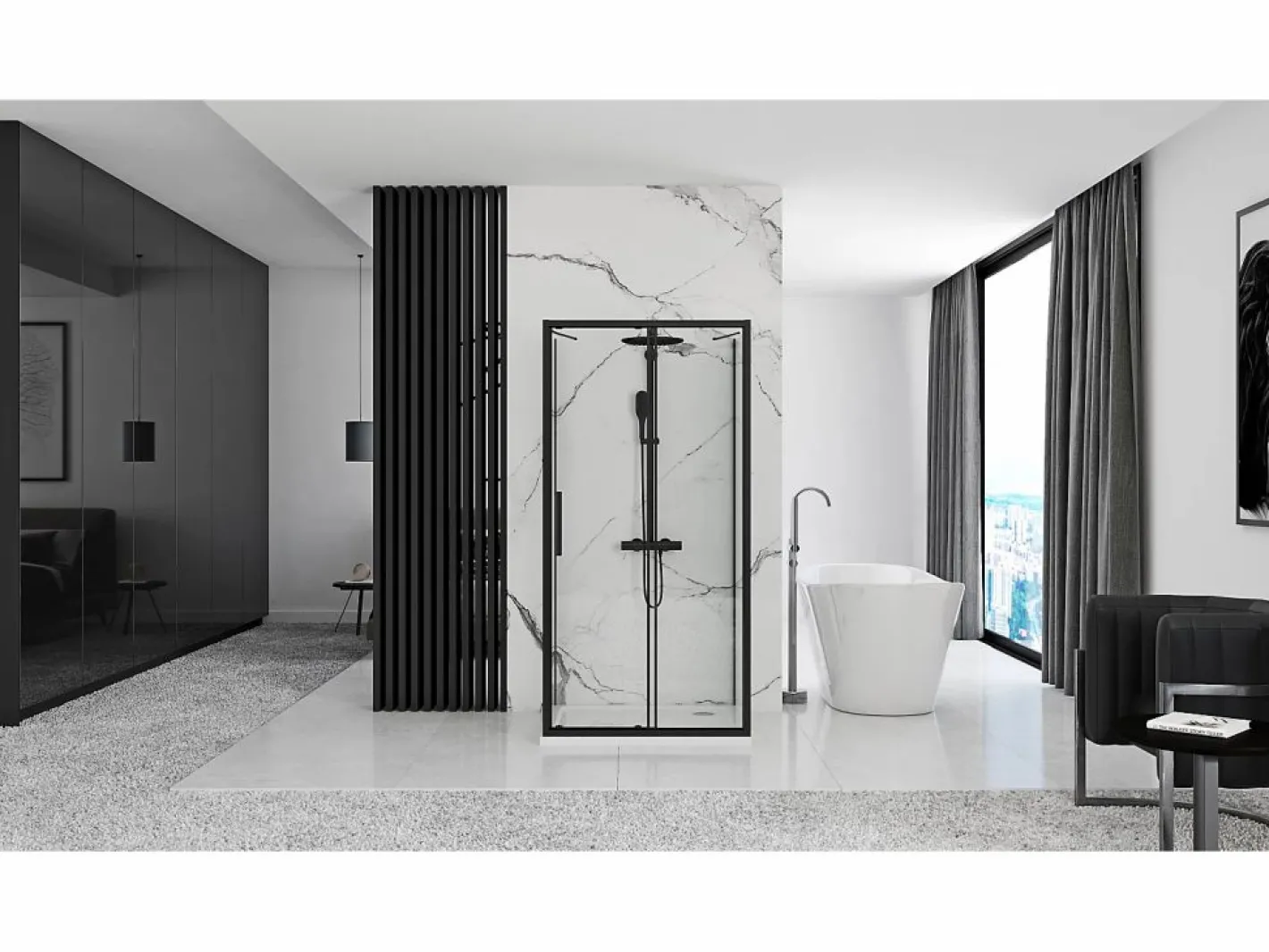 Rea Cabina De Ducha Rapid Slide 100x80 Black Negro Online