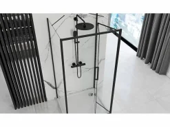 Rea Cabina De Ducha Rapid Fold 100x80 Black Negro Hot