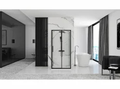 Rea Cabina De Ducha Rapid Slide 110x80 Black Negro Clearance