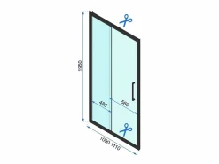 Rea Cabina De Ducha Rapid Slide 110x80 Black Negro Clearance