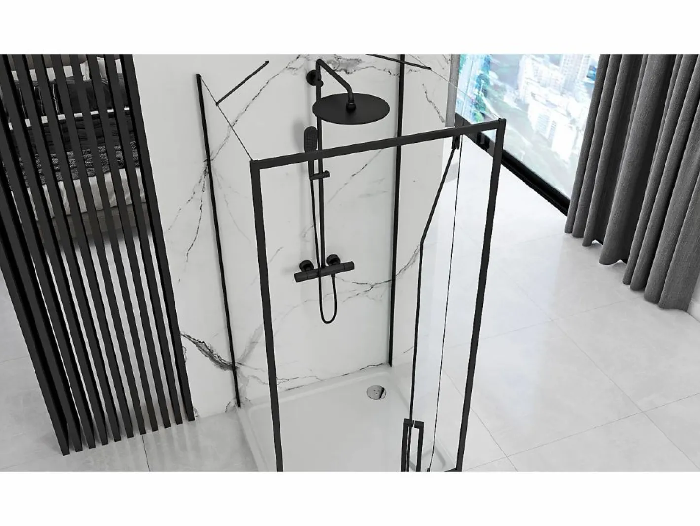 Cabina De Ducha Rapid Swing 100x80 Black^Rea
