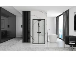Rea Cabina De Ducha Rapid Fold 80x80 Black Negro Hot