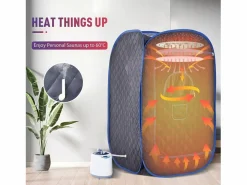 DripeX Sauna De Exterior|Cabina de sauna de vapor, sauna plegable de 1000W, con control remoto y instrumento de fumigación y silla plegable, carpa de spa, 80x80x135cm