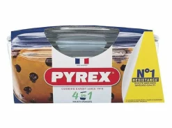 Pyrex Material Y Utensilios De Cocina|Cacerola de vidrio Essentials forma redonda con tapa 1,4L