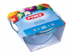 Pyrex Cacerola de vidrio Essentials forma redonda con tapa 2,1L Transparente Hot