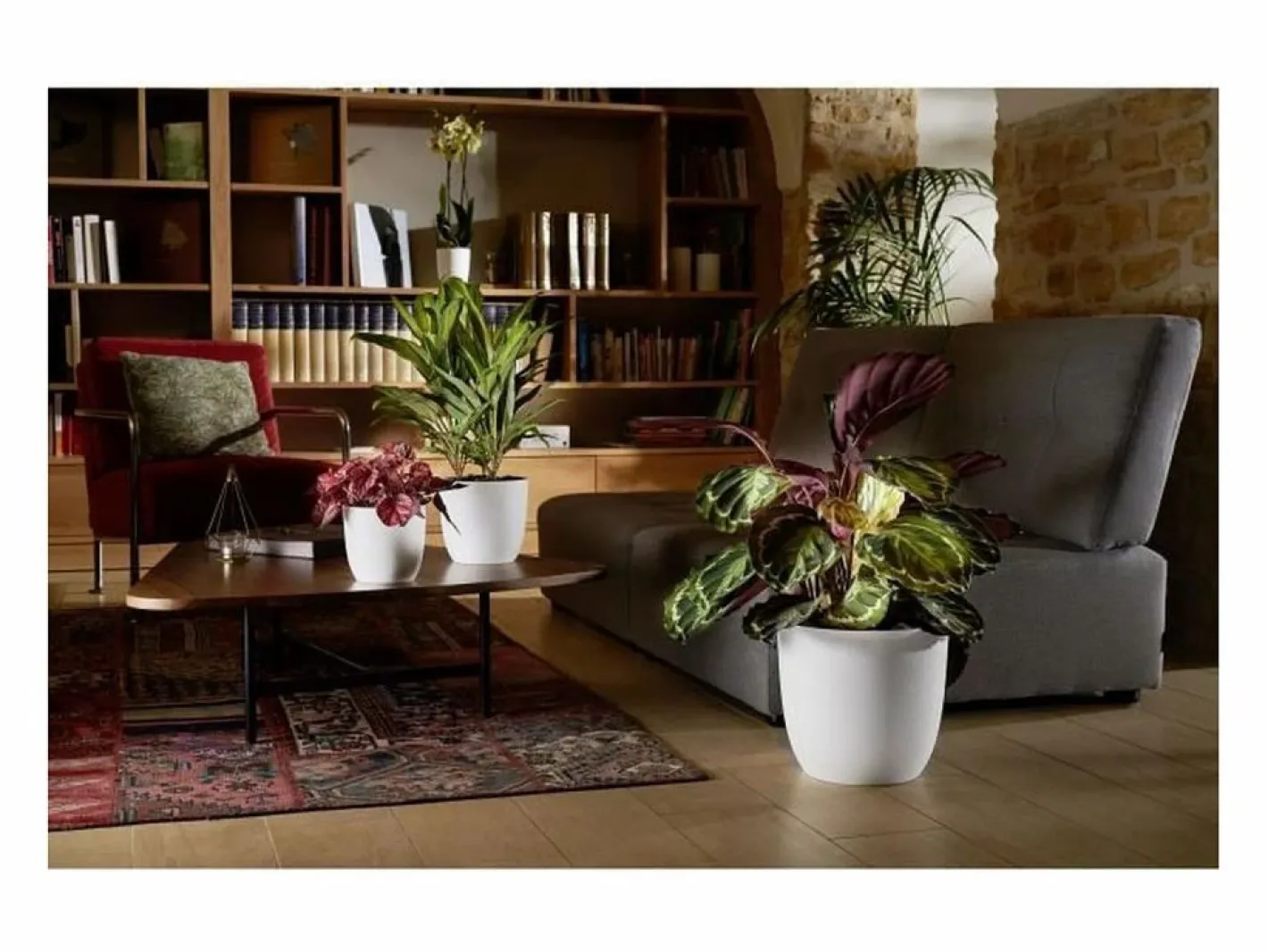 Macetero|Cache-pot Opale marfil Ø 29,5 cm diseño facetado sin pies para macetas