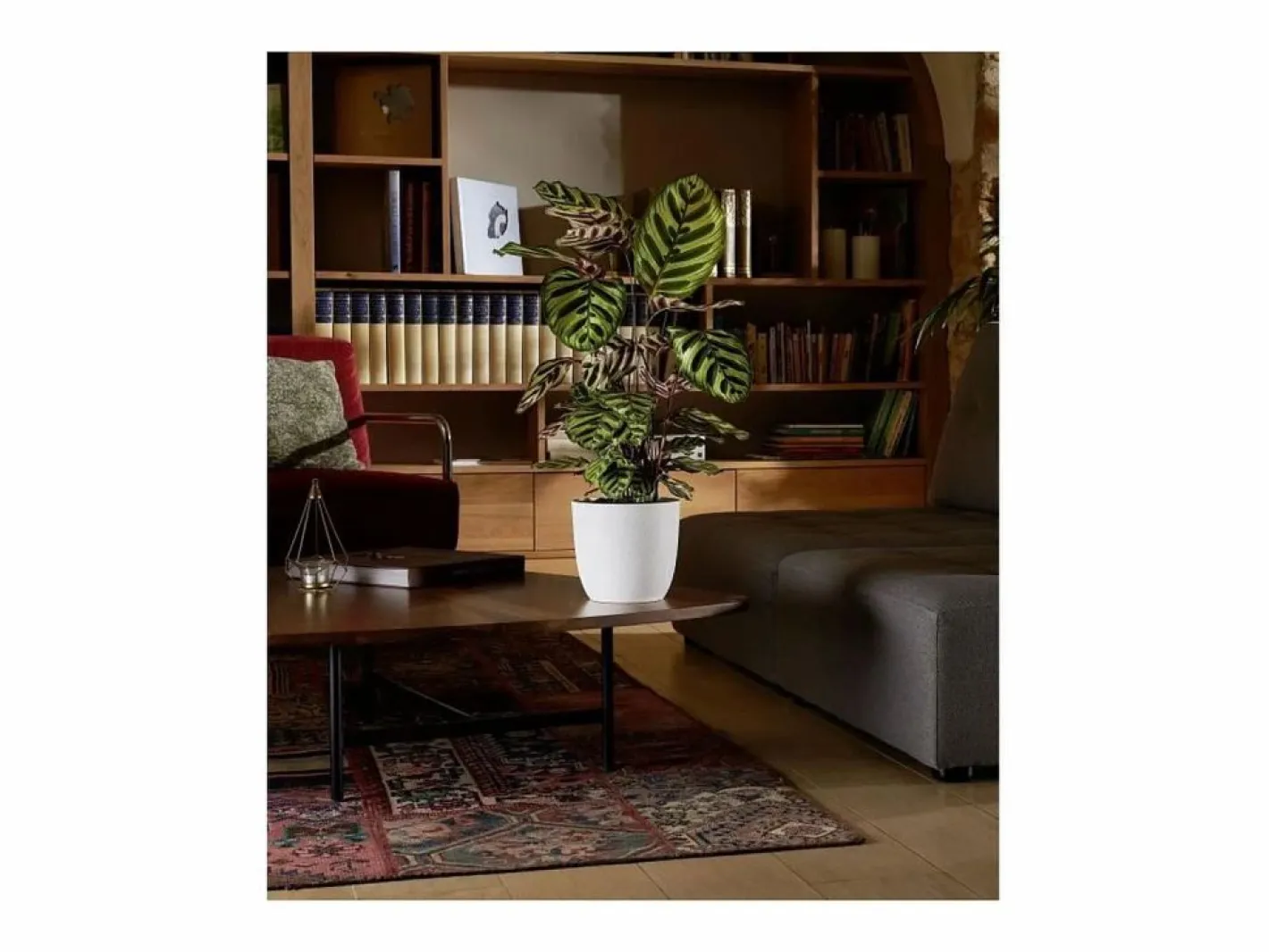 Macetero|Cache-pot Opale marfil Ø 29,5 cm diseño facetado sin pies para macetas