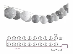 Vicco Cadena de luces 310x310x310 Gris