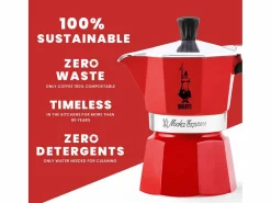 Bialetti Pequeño Electrodoméstico|Cafetera Italiana Moka Express 6T Roja - Tradición Italiana en Color!