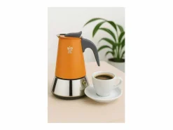 Cafetera Italiana Pezzetti Steelexpress 6 Tazas Acero Inoxidable Naranja Todos los Fuegos Inducción^ Online