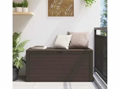 Garden Furniture Cagnes-sur-Mer Caja de almacenamiento de jardín marrón 116x44x55 cm Marru00f3n Best