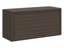 Garden Furniture Cagnes-sur-Mer Caja de almacenamiento de jardín marrón 116x44x55 cm Marru00f3n Best