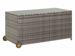 vidaxl Baúl De Jardín|Caja almacenaje jardín ratán sintético claro 120x65x61 cm