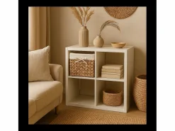 Calicosy Caja de almacenaje de jacinto de agua - 28 x 28 x 28 cm Color natural claro Hot