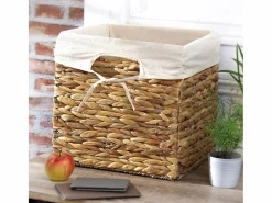 Calicosy Caja de almacenaje de jacinto de agua - 28 x 28 x 28 cm Color natural claro Hot