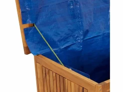 vidaxl Caja de almacenaje de jardín ruedas acacia maciza 60x50x58 cm Color natural claro
