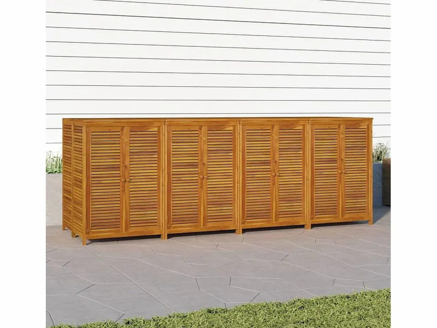 Caja de almacenaje de jardín madera maciza acacia 280x87x104 cm^vidaxl