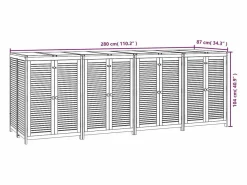Caja de almacenaje de jardín madera maciza acacia 280x87x104 cm^vidaxl
