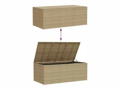 vidaxl Caja de almacenaje de jardín ratán sintético mezcla 984L Beige Hot