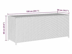 Caja de almacenaje de jardín ratán sintético 150x50x60 cm^vidaxl New