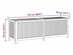 Caja de almacenaje de jardín madera maciza acacia 175x50x58 cm^vidaxl