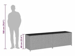 Caja de almacenaje de jardín ratán sintético 200x50x60 cm^vidaxl Hot