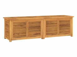vidaxl Caja de almacenaje de jardín con bolsa teca maciza 175x50x55 cm Color natural claro New