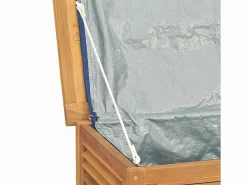 vidaxl Caja de almacenaje de jardín con bolsa teca maciza 175x50x55 cm Color natural claro New